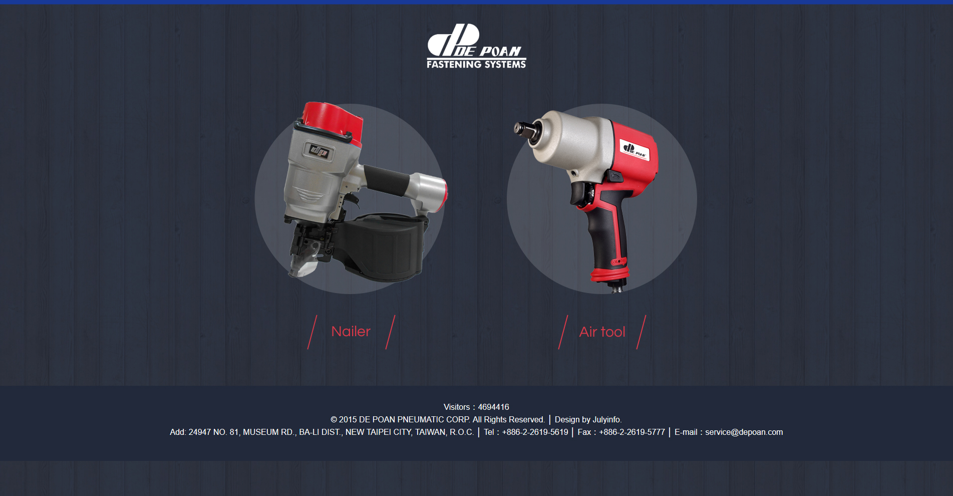 力肯實業股份有限公司 釘槍及氣動工具機研發製造商 網頁設計,企業形象網站