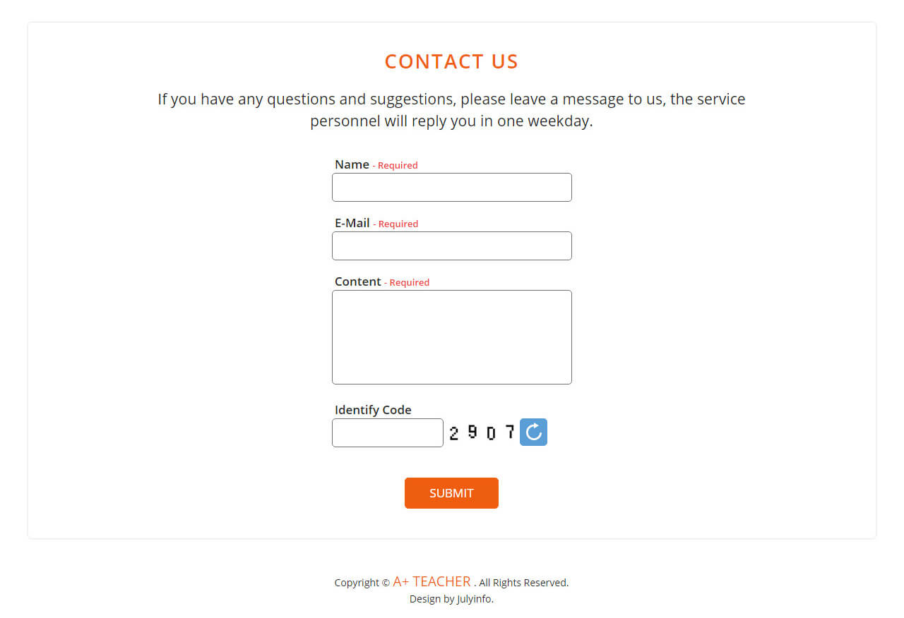 網站設計聯絡表單頁面展示 線上視訊教學課程的遠端學習學校 - A+ Teacher 耶加 線上英語視訊教學平台 精選專案,網頁設計,RWD響應式網站,企業形象網站
