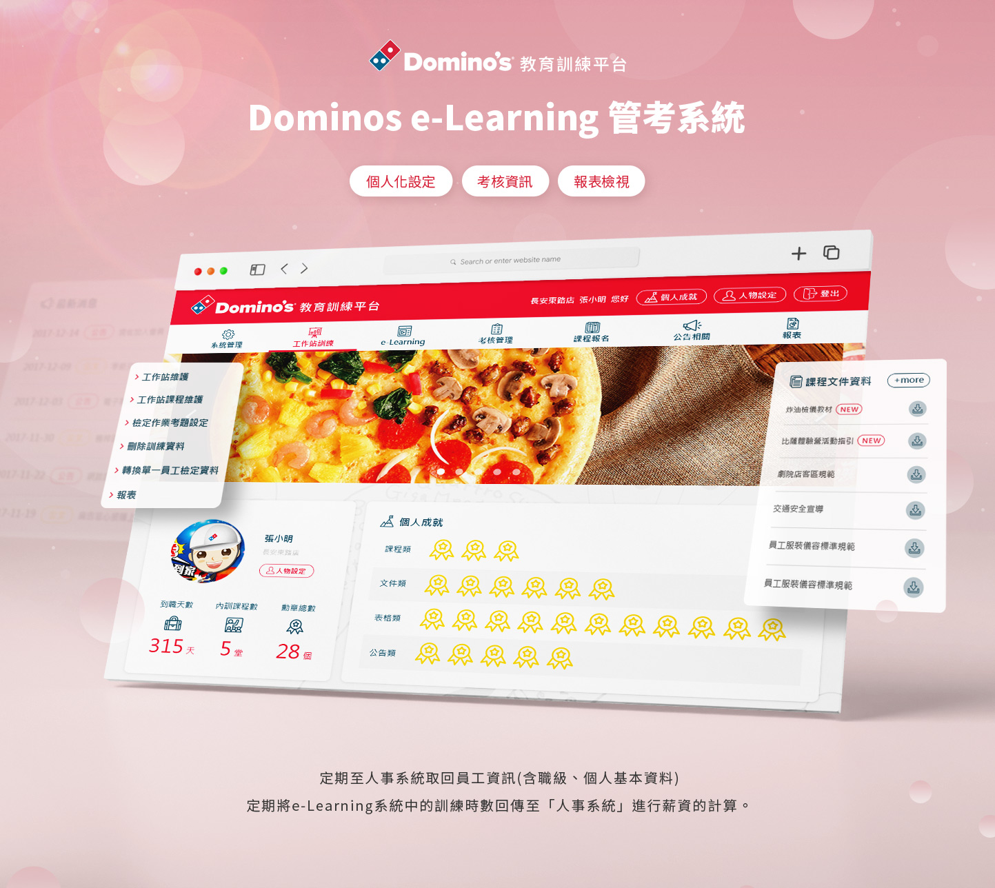 網頁設計KV主視覺設計 義大利連鎖外送餐廳人力資源管理系統 - 達美樂披薩e-Learning管考系統 內部教育訓練平台 網頁設計,RWD響應式網站