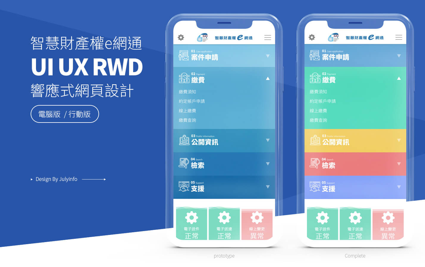 網站網頁設計KV主視覺設計 政府公家機關單位 - 智慧財產局 - 智慧財產權e網通 線上專利商標申請服務平台 精選專案,網頁設計,RWD響應式網站,行動版網站
