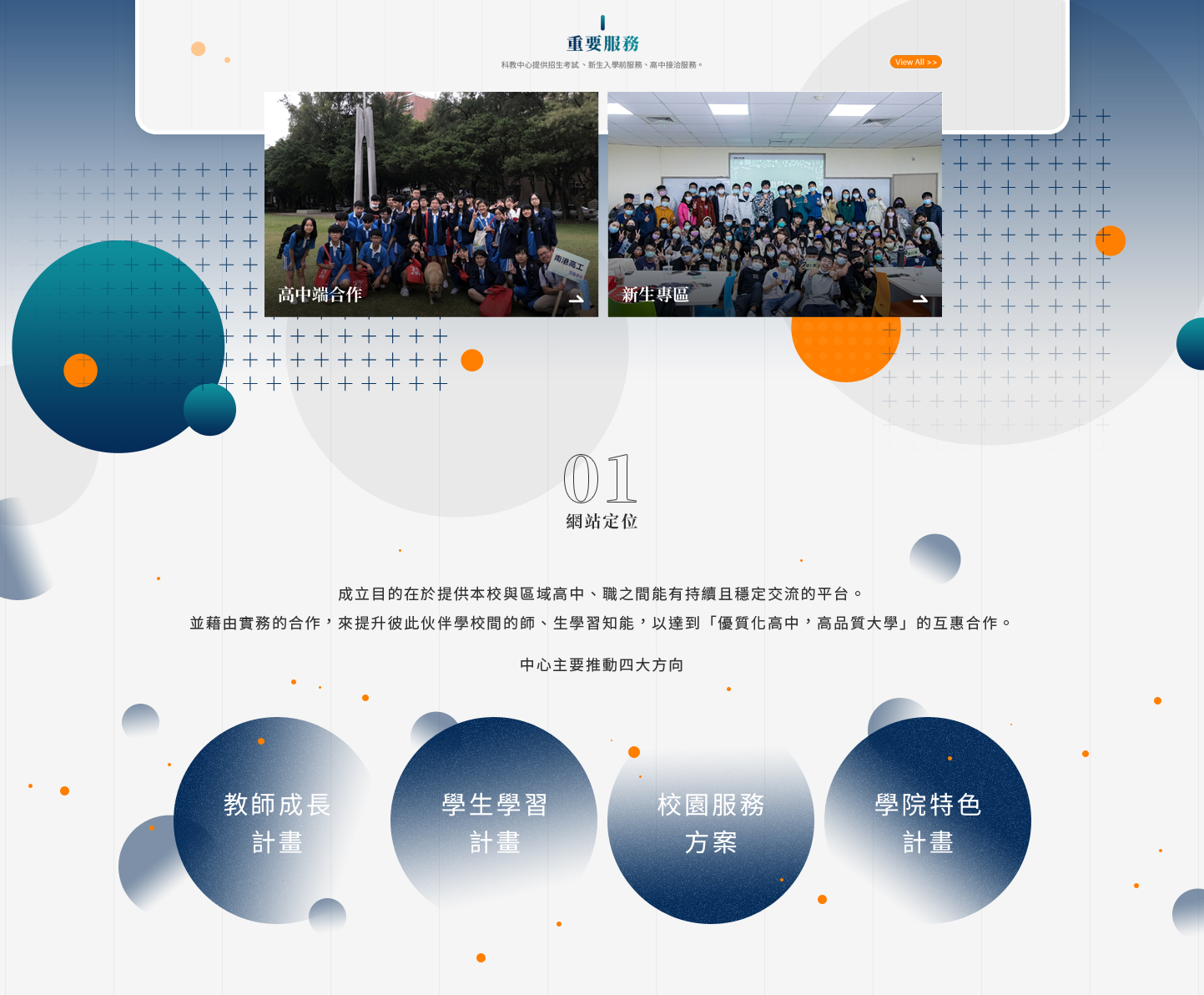 網站目的與定位 教學教育類桃園大學學校 - 中原大學科教中心 學校科學與人文教育發展平台 網頁設計,RWD響應式網站